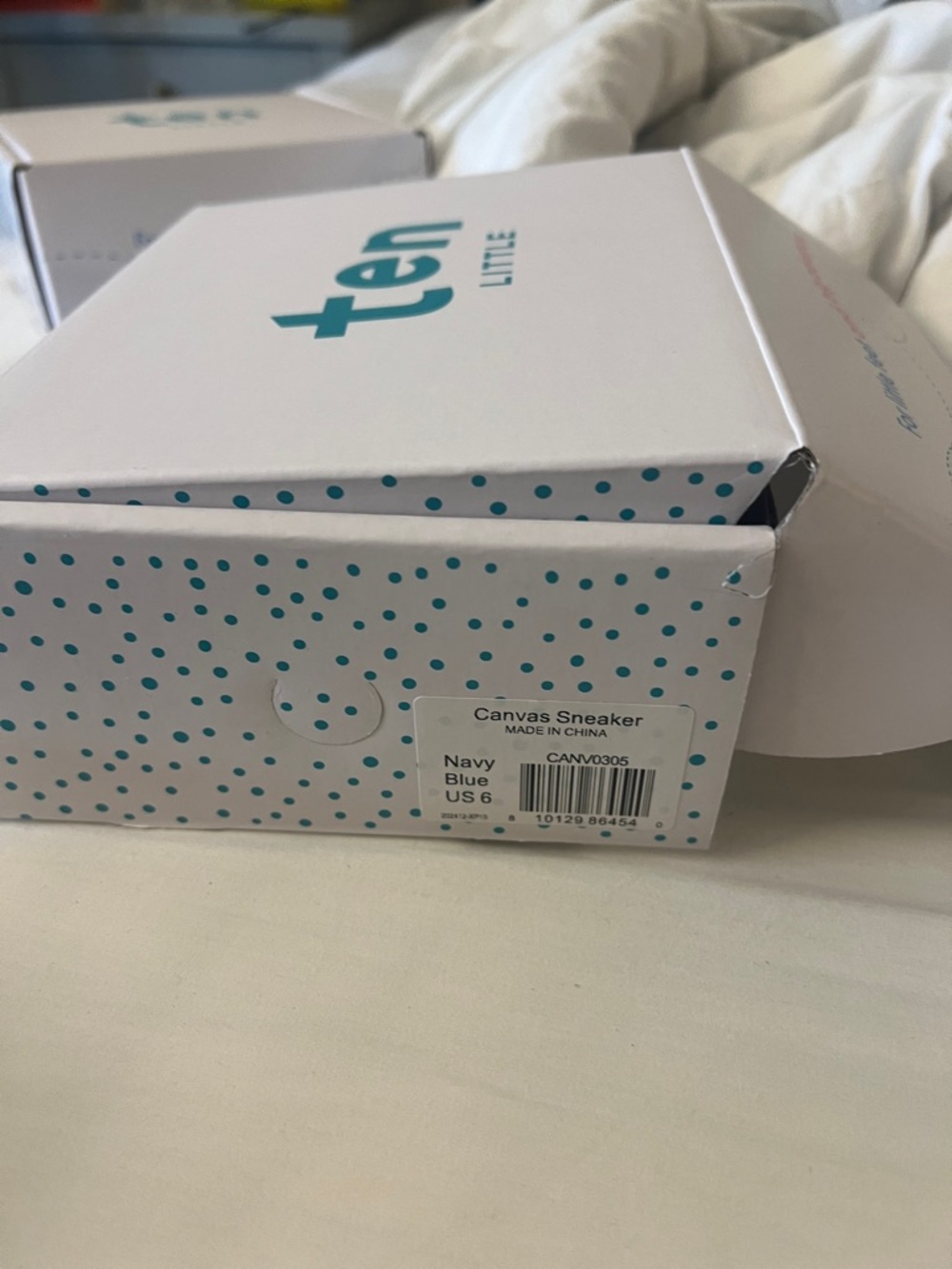 Carter's Navy Canvas Baby Sneaker with Teal Pull Tab - Picture 5 of 5